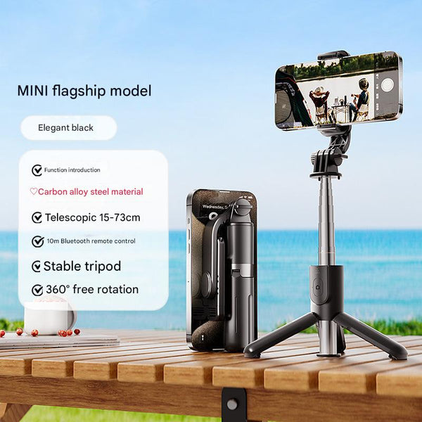 Black Selfie Stick Tripod With Bluetooth Remote Compact And Selfie Sticks