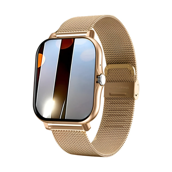 Gold Smart Fitness Watch With Large Display 24 Sport Modes Heart Rate Monitor & More Smart Watches