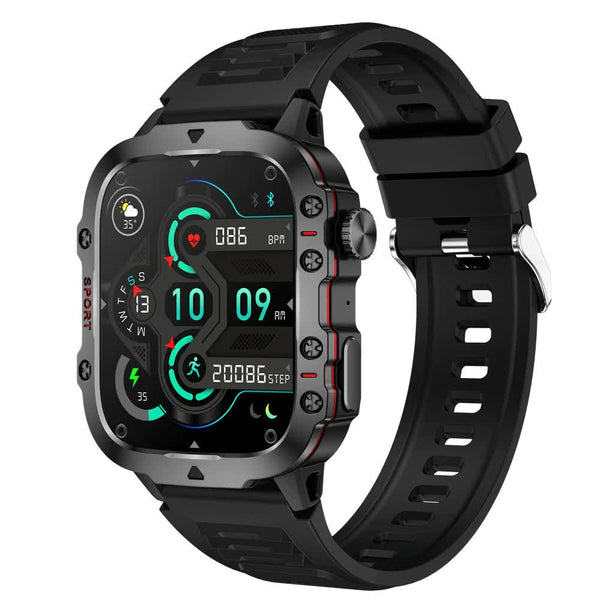 Elosung Black Rugged Smart Fitness Watch Waterproof Multi Sport Modes And Health Tracking Smart Watches