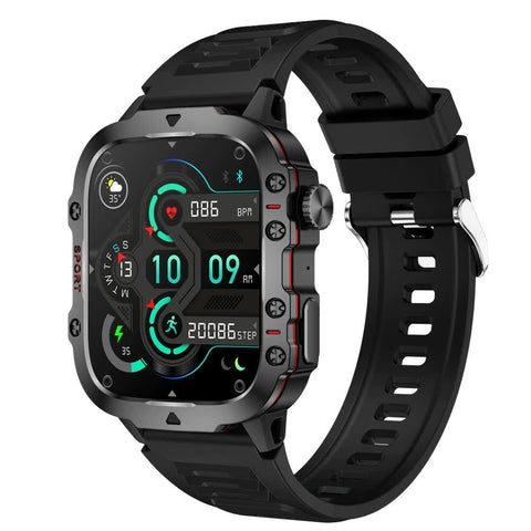Elosung Black Rugged Smart Fitness Watch Waterproof Multi Sport Modes And Health Tracking Smart Watches