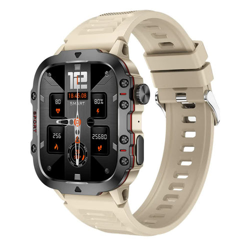 Elosung White Rugged Smart Fitness Watch Waterproof Multi Sport Modes And Health Tracking Smart Watches