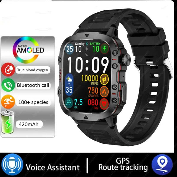 Elosung White Rugged Smart Fitness Watch Waterproof Multi Sport Modes And Health Tracking Smart Watches