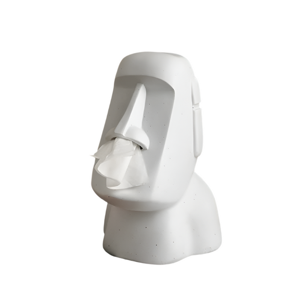 Elosung White Creative Moai Tissue Holder Fun And Unique Decorative Dispenser Tissue Box Covers