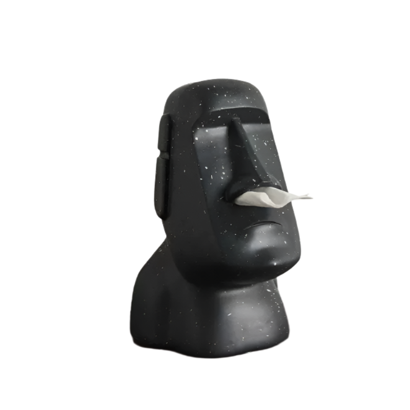 Elosung Black Creative Moai Tissue Holder Fun And Unique Decorative Dispenser Tissue Box Covers
