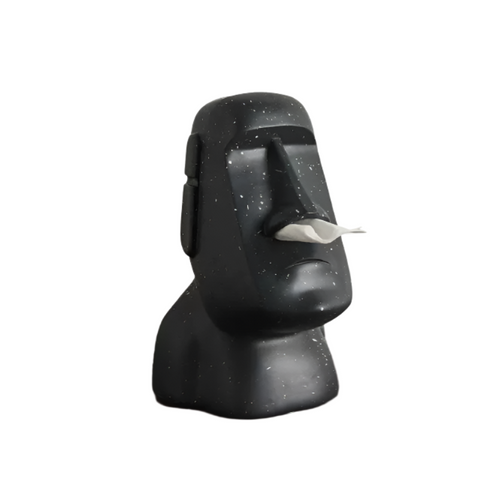 Elosung Black Creative Moai Tissue Holder Fun And Unique Decorative Dispenser Tissue Box Covers