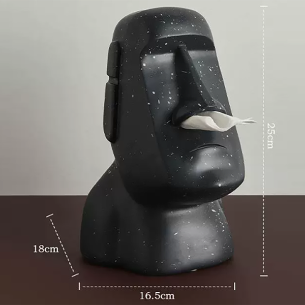 Elosung Black Creative Moai Tissue Holder Fun And Unique Decorative Dispenser Tissue Box Covers