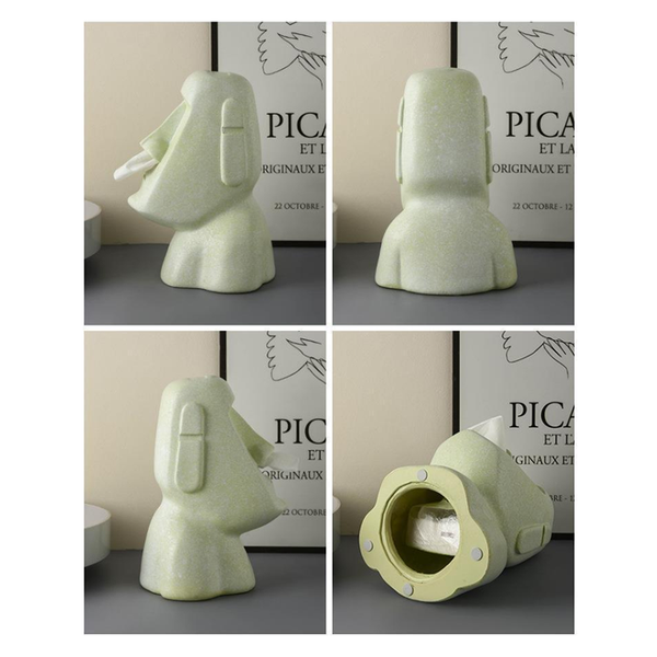 Elosung Black Creative Moai Tissue Holder Fun And Unique Decorative Dispenser Tissue Box Covers