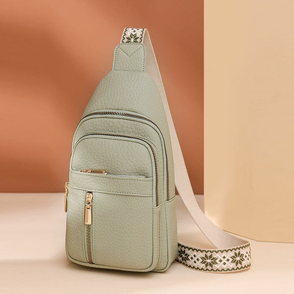 Elosung Green Stylish Pu Leather Crossbody Sling Bag Compact And Multi Functional Women's Bags & Handbags