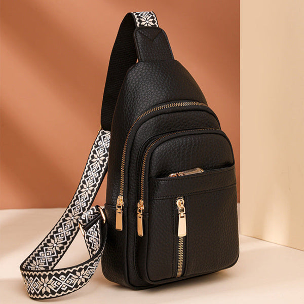 Elosung Black Stylish Pu Leather Crossbody Sling Bag Compact And Multi Functional Women's Bags & Handbags