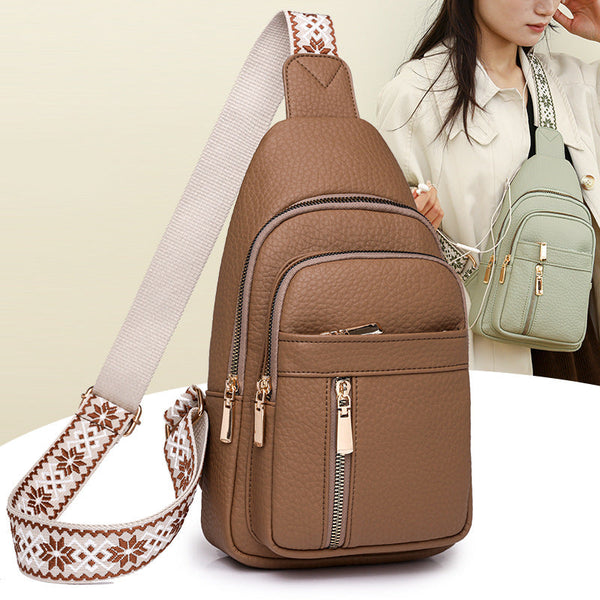 Elosung Black Stylish Pu Leather Crossbody Sling Bag Compact And Multi Functional Women's Bags & Handbags