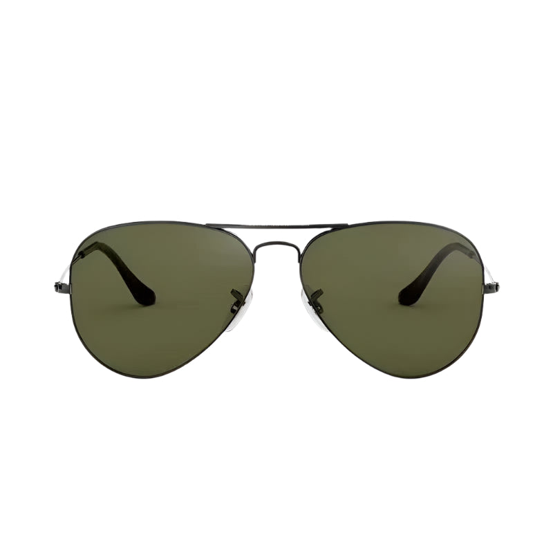 Elosung Black Frame Dark Green Glasses Classic Aviator Uv400 Protection With Metal Sunglasses