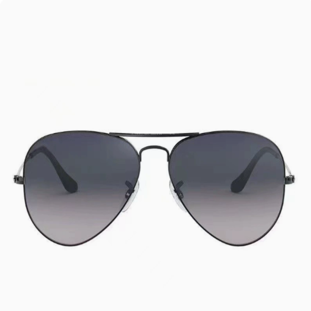 Elosung Black Frame Gradient Blue Glass Lens Classic Aviator Uv400 Protection With Metal Sunglasses
