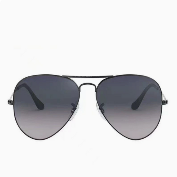 Elosung Black Frame Gradient Blue Glass Lens Classic Aviator Uv400 Protection With Metal Sunglasses