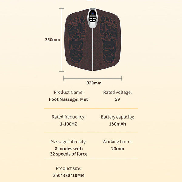Elosung Electric Foot Massager Mat With Remote Control 32 Speed 8 Modes Led Display Massagers