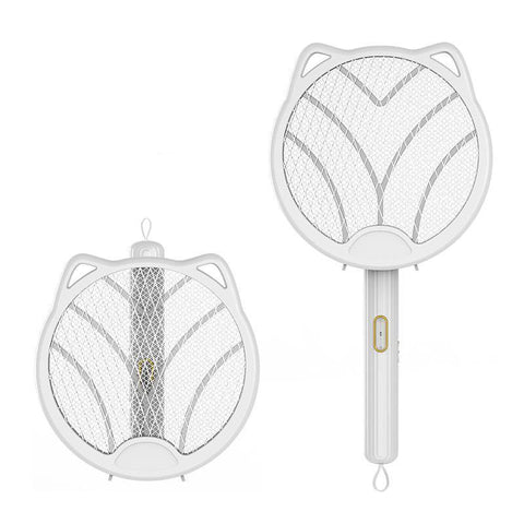 Elosung White 4 In 1 Foldable Electric Mosquito Swatter Rechargeable Bug Zapper With Uv Light Insect Zappers