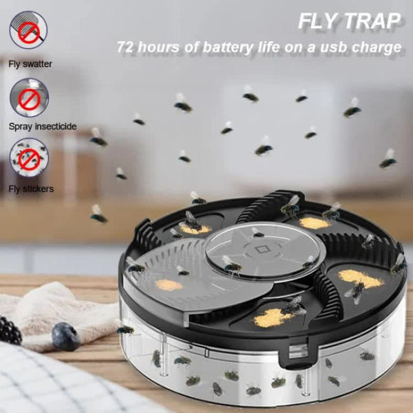 White Electric Rotating Fly Trap 360 Degree Efficient Insect Catcher For Indoor Use Insect Traps & Baits