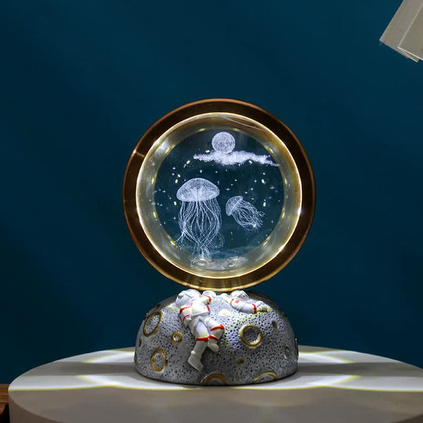 Elosung Medusa Galaxy Astronaut Led Night Light Decorative Space Themed Lamp With Starry Globe Night Lights