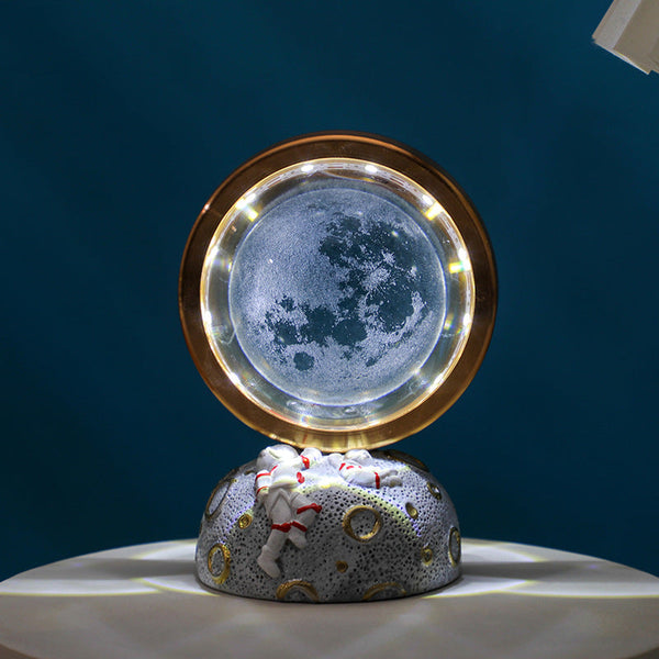 Elosung The Moon Galaxy Astronaut Led Night Light Decorative Space Themed Lamp With Starry Globe Night Lights