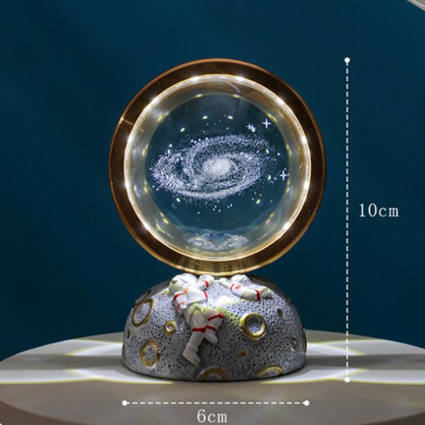 Elosung The Moon Galaxy Astronaut Led Night Light Decorative Space Themed Lamp With Starry Globe Night Lights