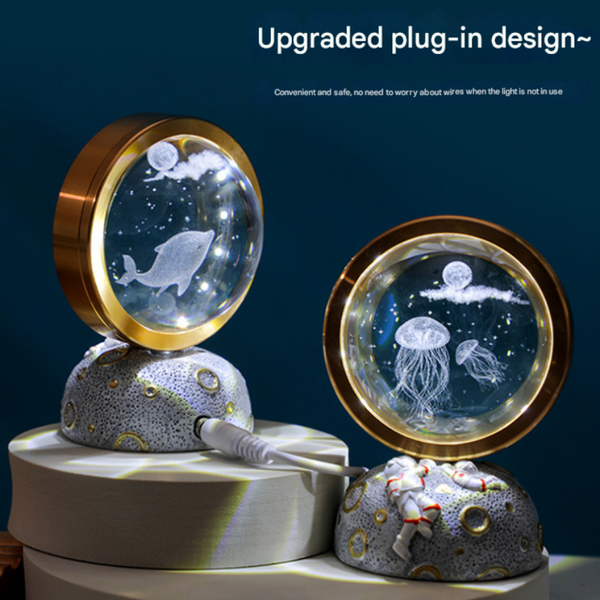 Elosung The Moon Galaxy Astronaut Led Night Light Decorative Space Themed Lamp With Starry Globe Night Lights