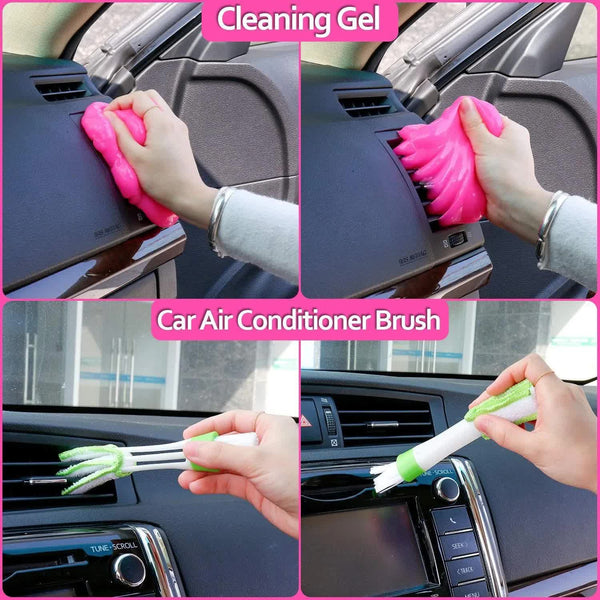 18 Piece Car Cleaning Kit Pink Auto Detailing Set With Storage Toolbox Car Cleaning Tools