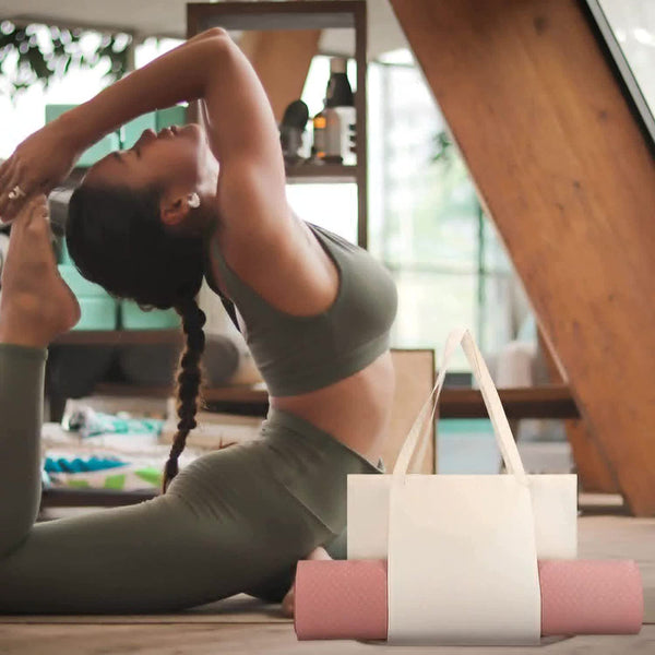 Elosung Black Yoga Mat Tote Bag Multi Purpose Gym With Holder Exercise Mats