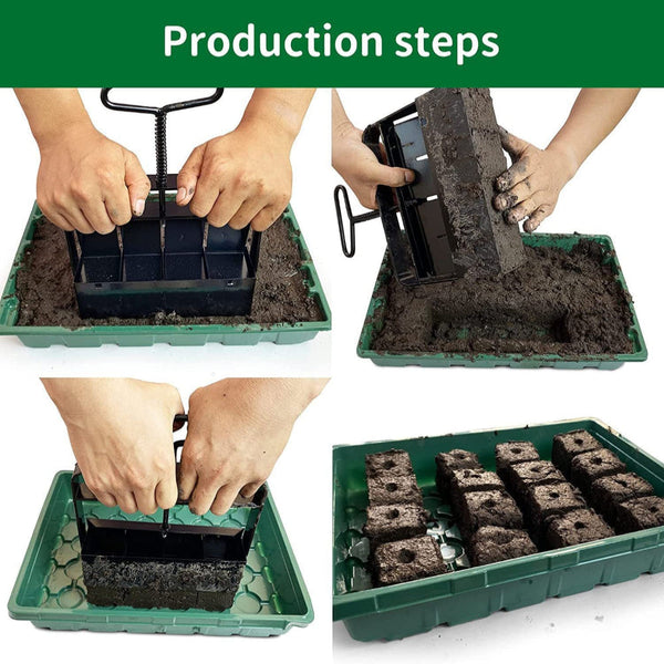 Elosung 5X5 Soil Block Maker Durable Handheld Gardening Tool For Seed Starting Garden Tool Sets