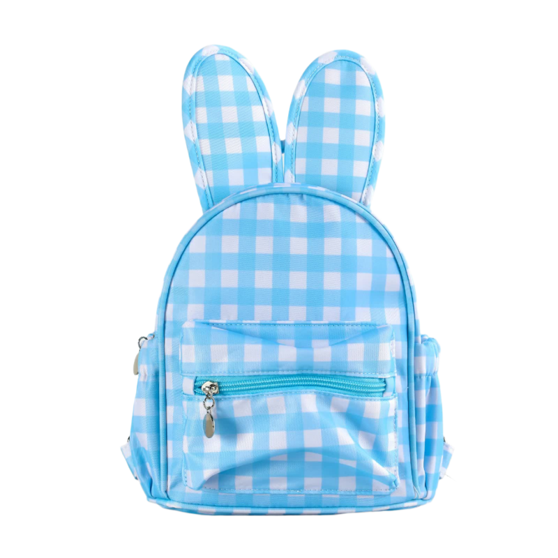 Blue Kids Bunny Ear Gingham Backpack Cute Mini Bag For Girls Backpacks & Bags