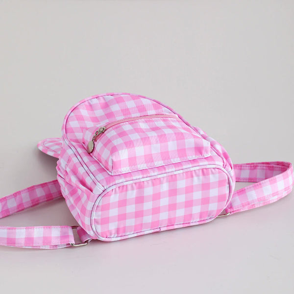 Elosung Purple Kids Bunny Ear Gingham Backpack Cute Mini Bag For Girls Backpacks & Bags