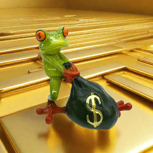 Elosung Money Frog Figurine Lucky Wealth Decorative Ornament Figurines