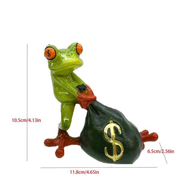Elosung Money Frog Figurine Lucky Wealth Decorative Ornament Figurines