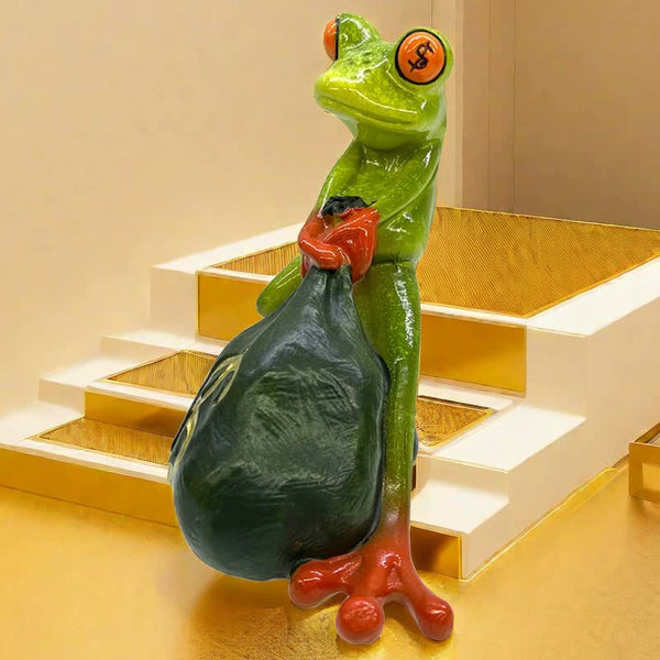 Elosung Money Frog Figurine Lucky Wealth Decorative Ornament Figurines