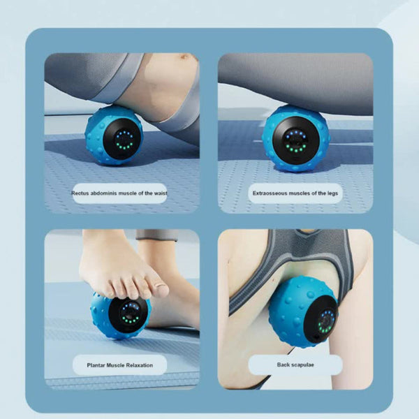 Blue Rechargeable Electric Massage Ball Vibrating Full Body Muscle Relaxation Tool Massagers