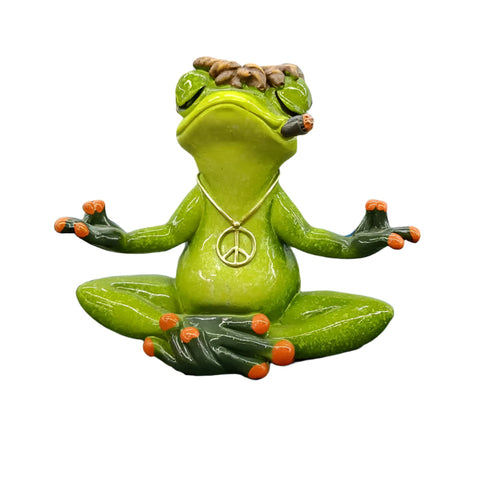 Zen Frog Meditation Figurine Peaceful Yoga Statue Sculptures & Figurines