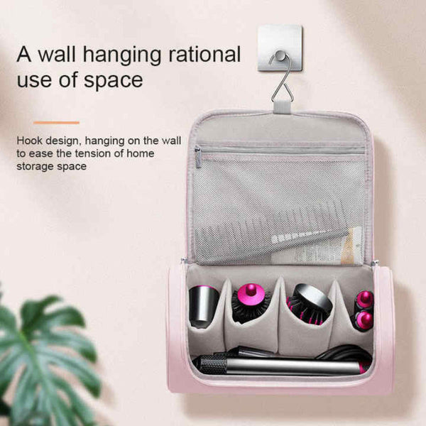 Green Hair Styling Tool Organizer Travel Storage Bag With Compartments Storage Bags