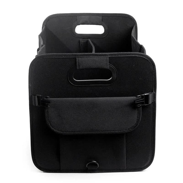 Elosung Black Foldable Car Trunk Organizer Multi Compartment Storage Box With Handles Car Organisers