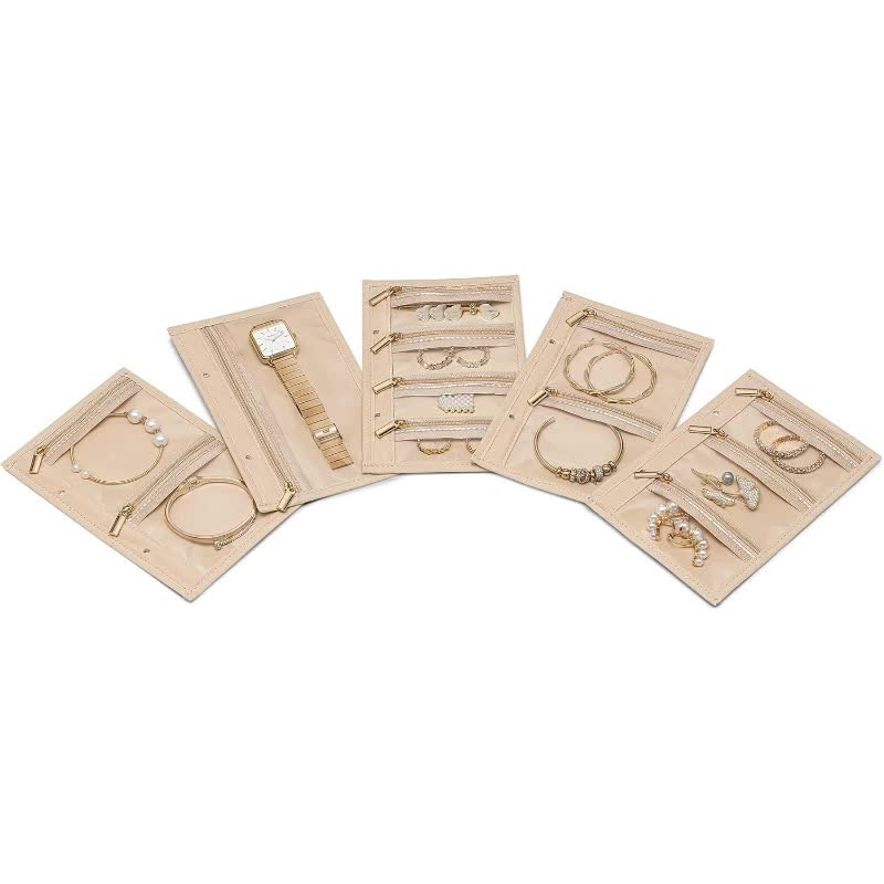 Veile Studios Portable Jewelry Organizer Inserts Clear Zippered Pouch Set For Accessories Jewellery Holders & Organisers