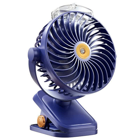Elosung Blue Portable Clip On Mist Fan Rechargeable Cooling With Spray Modes Portable Fans