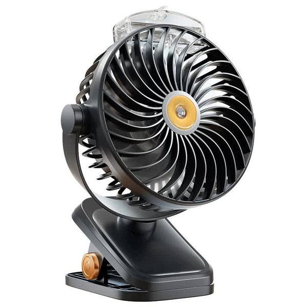 Black Clip On Mist Fan Rechargeable Cooling With Spray Modes Portable Fans