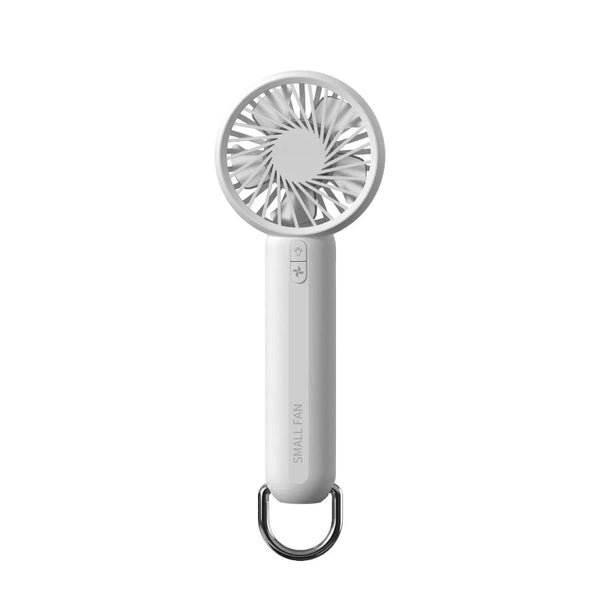 White Mini Handheld Rechargeable Fan Portable Usb Powered Cooling With Keyring Portable Fans