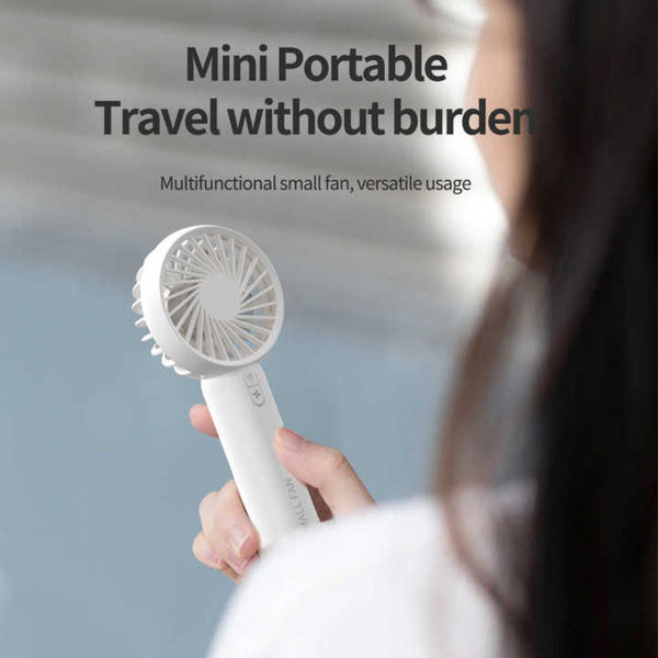 White Mini Handheld Rechargeable Fan Portable Usb Powered Cooling With Keyring Portable Fans