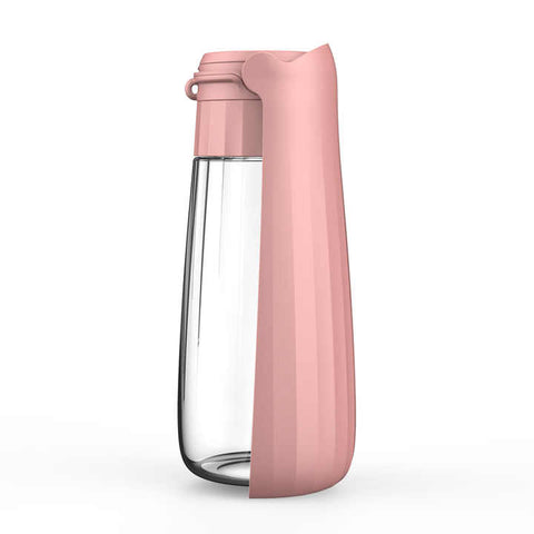 Elosung Pink Portable Dog Water Bottle Leak Proof Travel Pet Hydration Solution Dog Fountains