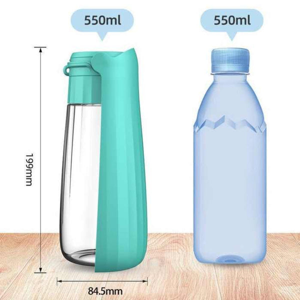 Elosung Grey Dog Water Bottle Leak Proof Travel Pet Hydration Solution Dishes Feeders & Fountains