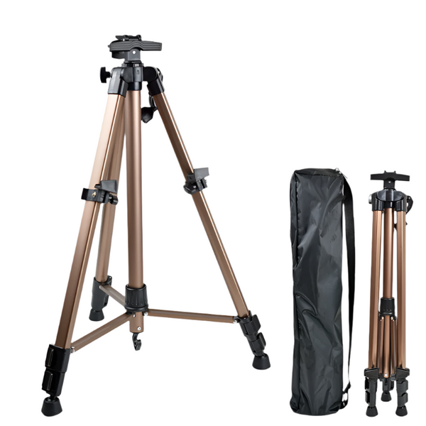 Elosung Champagne Lightweight Aluminum Camera Tripod With Carry Bag Professional Photography Stand Tripods & Monopods
