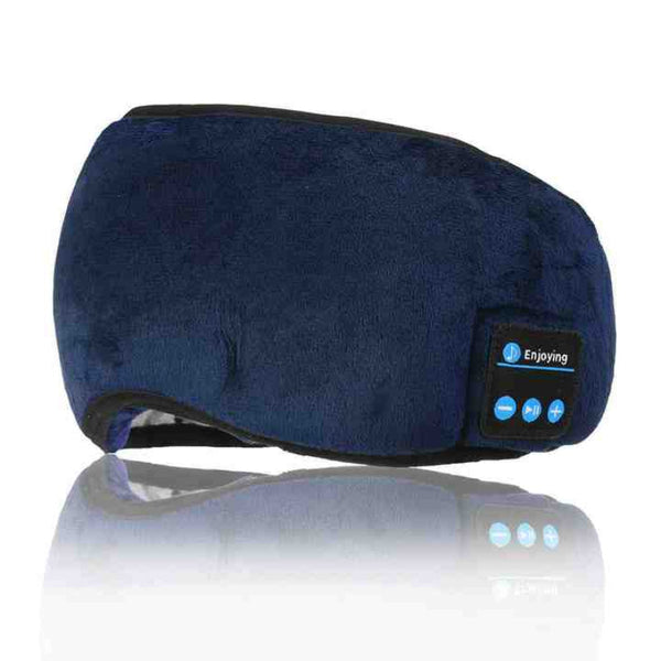 Elosung Blue Bluetooth 5.0 Wireless Sleep Eye Mask Soft Plush Cover With Built In Speakers (13 X 16.5 Cm) Eye Masks