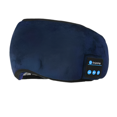 Elosung Blue Bluetooth 5.0 Wireless Sleep Eye Mask Soft Plush Cover With Built In Speakers (13 X 16.5 Cm) Eye Masks