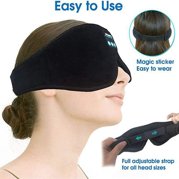 Elosung Black 3D Contoured Bluetooth Sleep Eye Mask Ultra Soft Wireless Music For Travel Meditation Eye Masks