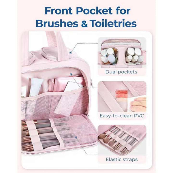 Elosung Pink Waterproof Travel Duffle Bag Lightweight Multi Pocket Overnight For Women Duffle Bags