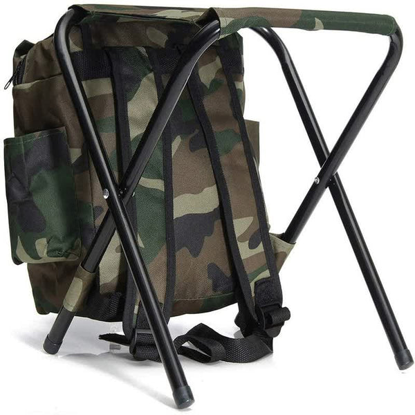 Camouflage Foldable Backpack With Built In Chair Multi Functional Outdoor Camping Stool Bag Camping Chairs