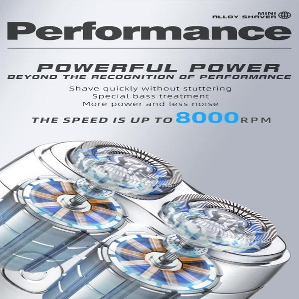 Blue Twin Head Electric Shaver Compact Rechargeable Razor For Men Men's Shavers